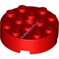 Деталь Лего Кубик Круглый 4 х 4 С Отверстием Цвет Красный