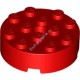 Деталь Лего Кубик Круглый 4 х 4 С Отверстием Цвет Красный