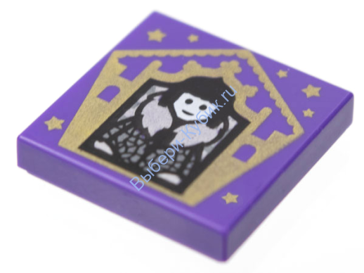 Деталь Лего Плитка 2 х 2 С Декором Цвет Темно-Фиолетовый