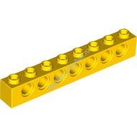 Деталь Лего Техник Кубик 1 х 8 С Отверстиями Цвет Желтый