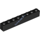 Деталь Лего Кубик 1 х 8 Цвет Черный