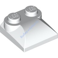Деталь Лего Кубик Модифицированный 2 х 2 х 2/3 Два Штырька Закругленный Скос Цвет Белый