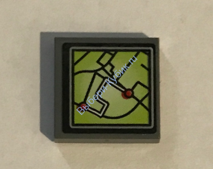 Деталь Лего Плитка 2 х 2 С Рисунком "Навигатор" Цвет Темно-Серый