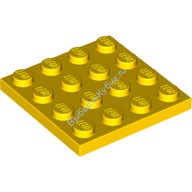 Деталь Лего Пластина 4 х 4 Цвет Желтый