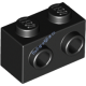 Деталь Лего Кубик Модифицированный 1 х 2 С Штырьками На Стороне Цвет Черный