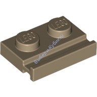 Деталь Лего Пластина 1 х 2 С Дверной Рельсой Цвет Темно-Песочный