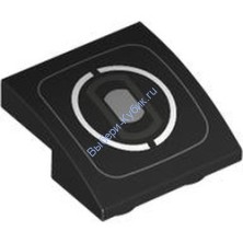 Деталь Лего Скос Изогнутый 2 х 2 Перевернутый С Рисунком Цвет Черный