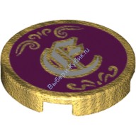 Деталь Лего Плитка Круглая 2 х 2 С Рисунком Цвет Перламутрово-Золотой