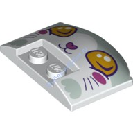 Деталь Лего Клин 3 x 4 x 2/3 Тройной Изогнутый С Рисунком Цвет Белый