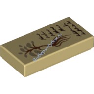 Деталь Лего Плитка 1 х 2 С Рисунком Цвет Песочный