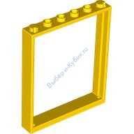 Деталь Лего Окно 1 х 6 х 6 Плоское Цвет Желтый