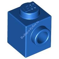 Деталь Лего Кубик Модифицированный 1 х 1 С Штырьком На 1 Стороне Цвет Синий