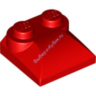 Деталь Лего Кубик Модифицированный 2 х 2 х 2/3 Два Штырька Закругленный Скос Цвет Красный