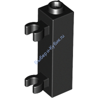 Деталь Лего Кубик Модифицированный 1 х 1 х 3 С 2 Защелками Вертикальными Открытый Штырёк Цвет Черный