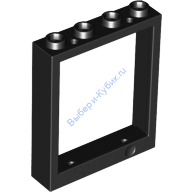 Деталь Лего Дверная Рама 1 х 4 х 4 (Для Подъемной Двери) Цвет Черный