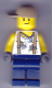 City Jungle Engineer - White Shirt with Suspenders and Dirt Stains, Dark Blue Legs, Dark Tan Cap with Hole, Smirk (60161)