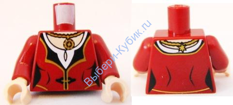 Деталь Лего Торс С Рисунком Цвет Темно Красный
