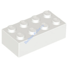 Деталь Лего Кубик 2 х 4 Цвет Белый