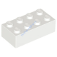 Деталь Лего Кубик 2 х 4 Цвет Белый