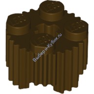 Деталь Лего Кубик Круглый 2 х 2 С Решеткой И Отверстием Под Ось Цвет Темно-Коричневый