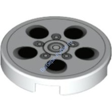 Деталь Лего Плитка Круглая 2 х 2 С Декором Цвет Белый