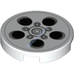 Деталь Лего Плитка Круглая 2 х 2 С Декором Цвет Белый