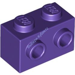 Деталь Лего Кубик Модифицированный 1 х 2 С Штырьками На Стороне Цвет Темно-Фиолетовый