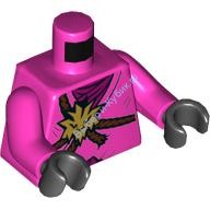 Б/У!!!! Деталь Лего Торс С Рисунком Цвет Темно-Розовый