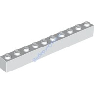 Деталь Лего Кубик 1 х 10 Цвет Белый