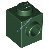 Деталь Лего Кубик Модифицированный 1 х 1 С Штырьком На 1 Стороне Цвет Темно-Зеленый