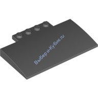 Деталь Лего Скос Закругленный 5 х 8 х 2/3 с 4 штырьками Цвет Темно-Серый
