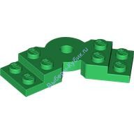 Деталь Лего Пластина 2 x 6 x 2/3 Изогнутая С Отверстием В Центре Цвет Зеленый