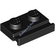 Деталь Лего Пластина 1 х 2 С Дверной Рельсой Цвет Черный