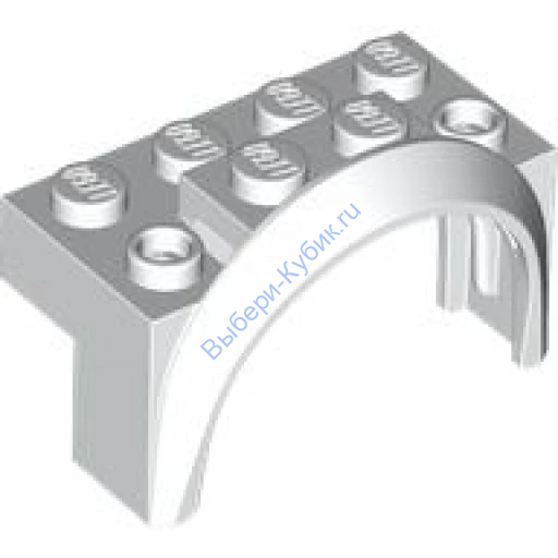 Деталь Лего Брызговик 4 x 2 1/2 x 2 С Круглой Дугой Цвет Белый