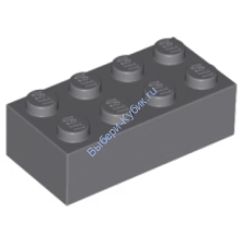 Деталь Лего Кубик 4 х 2 Цвет Темно-Серый