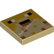 Деталь Лего Плитка 2 х 2 С Рисунком Цвет Песочный