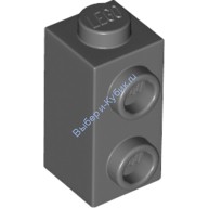 Деталь Лего Кубик Модифицированный 1 x 1 x 1 2/3 С Штырьками На Стороне Цвет Темно-Серый