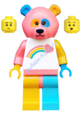 Минифигурка Лего Парень в костюме медведя, серия 19 (Только минифигурка без подставки и аксессуаров)