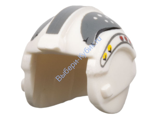 Деталь Лего Шлем С Рисунком Цвет Белый