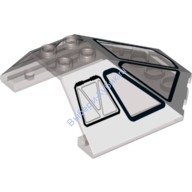 Деталь Лего Ветровое Стекло 6 x 6 x 2 Навеса С Пятью Окнами И Двумя Люками Цвет Прозрачно-Коричневый