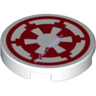 Деталь Лего Плитка Круглая 2 х 2 С Рисунком Цвет Белый