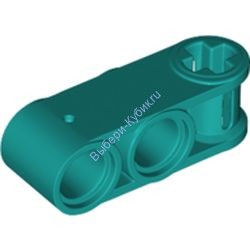 Деталь Лего Техник Коннектор Перпендикулярный 3L С Двумя Пин-Отверстиями Цвет Темно-Бирюзовый