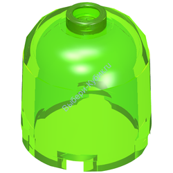 Деталь Лего Кубик Круглый 2 х 2 х 1 2/3 Верх Купола - Пустотелый Штырек Цвет Прозрачно-Ярко-Зеленый