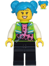 Poppy Starr - Lime Jacket, Black Legs, Dark Azure Hair