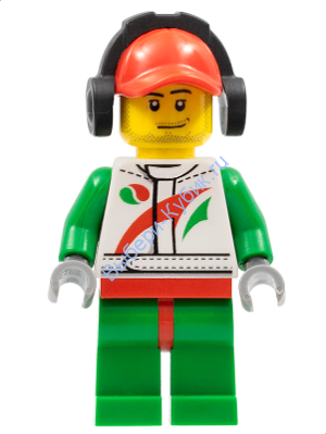 Минифигурка Лего Сити -Автомеханик гоночного автомобиля