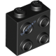 Деталь Лего Кубик Модифицированный1 x 2 x 1 2/3 С Штырьками На Стороне Цвет Черный