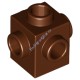 Деталь Лего Кубик Модифицированный 1 х 1 С Штырьками С 4 Сторон Цвет Коричневый