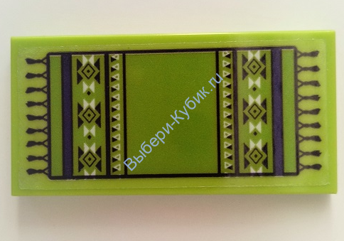 Деталь Лего Плитка 2 х 4 С Рисунком Цвет Лайм