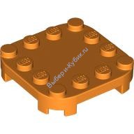 Деталь Лего Пластина Модифицированная 4 x 4 с Закругленными Углами и 4 Ножками Цвет Оранжевый