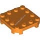 Деталь Лего Пластина Модифицированная 4 x 4 с Закругленными Углами и 4 Ножками Цвет Оранжевый